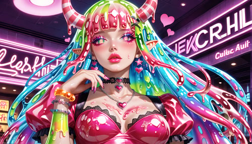 Anime Slime Girl Colorful Fantasy Detail 2.5D  by WaifuSlimey on Tensor.Art
