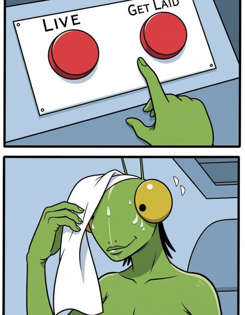 Daily Struggle / Two Buttons Meme by MacrossManiac on Tensor.Art