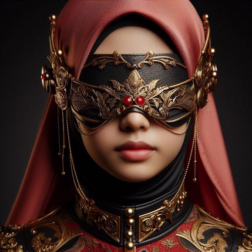 [FLUX] Elegant BlindMask - ABM by Azwar Black Mask on Tensor.Art
