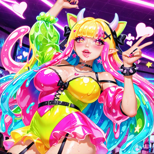 Anime Slime Girl Colorful Fantasy Detail 2.5D  by WaifuSlimey on Tensor.Art