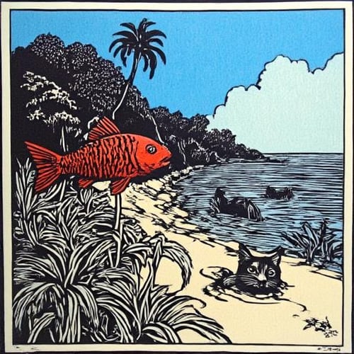 Lino-cut / Linoleum Cut Print Style for Flux - by Ethanar by Ethanar on Tensor.Art
