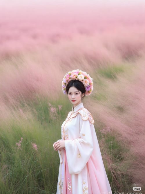 簪花遇到粉黛花 by 向北 on Tensor.Art