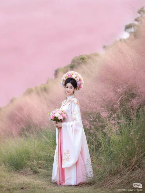 簪花遇到粉黛花 by 向北 on Tensor.Art