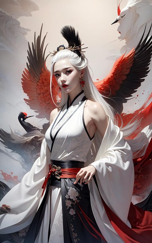绪儿-鹤 Red crowned crane by B站绪儿已成精 on Tensor.Art