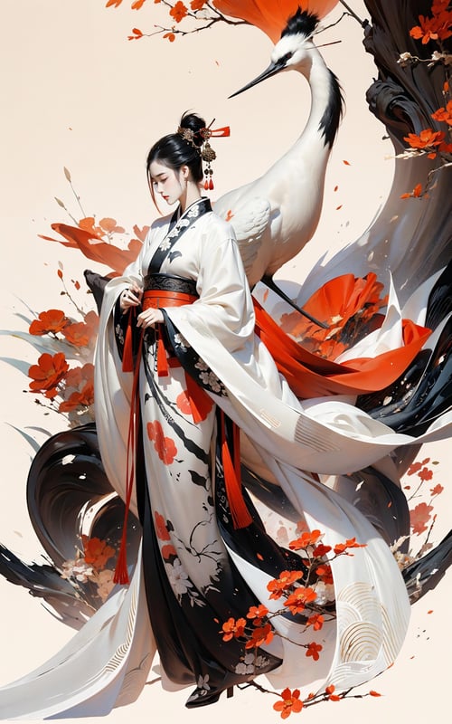 绪儿-鹤 Red crowned crane by B站绪儿已成精 on Tensor.Art