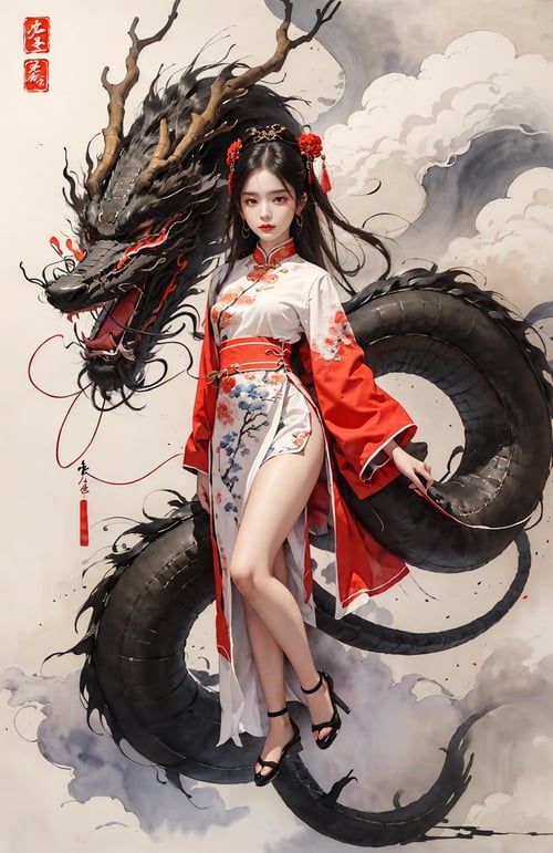 绪儿-水墨龙 Chinese dragon by B站绪儿已成精 on Tensor.Art
