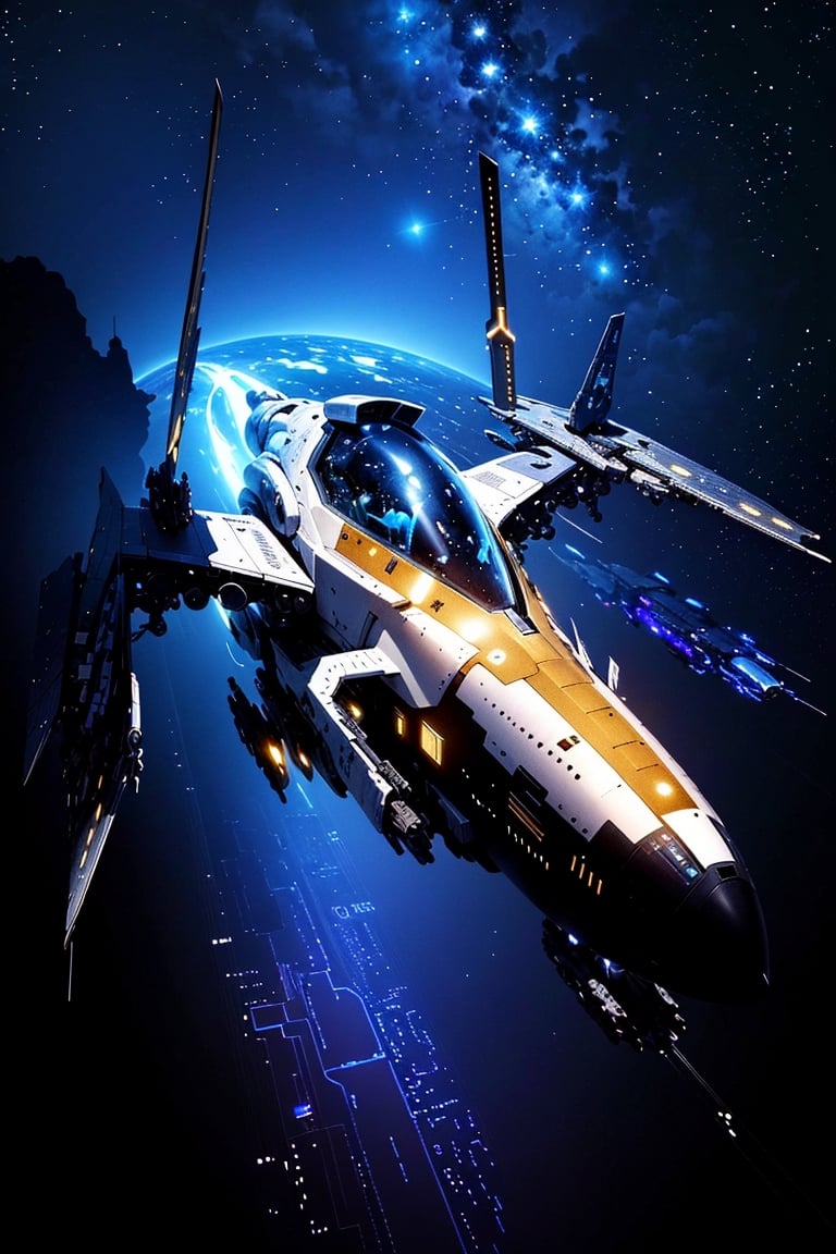 s(hyper-detailed masterpiece:1.5), (beautifully intricate:1.5), (best quality:1.5), (aesthetic + beautiful + harmonic:1.5), hyper-detailed body, an( hyper-detailed scenery:1.5), (sharpen details:1.2)(masterpiece),paceship flying in the sky with a star background, spaceship flies in the distance, starfighter, spaceship in space, space ship in space, star citizen digital art, flying spaceships in background, flying spaceships, hq 4k phone wallpaper, spaceship far on the background, spaceships flying, small retro starship in the sky, gradius, space ship in the background 
,Sci-fi ,More Detail,neotech