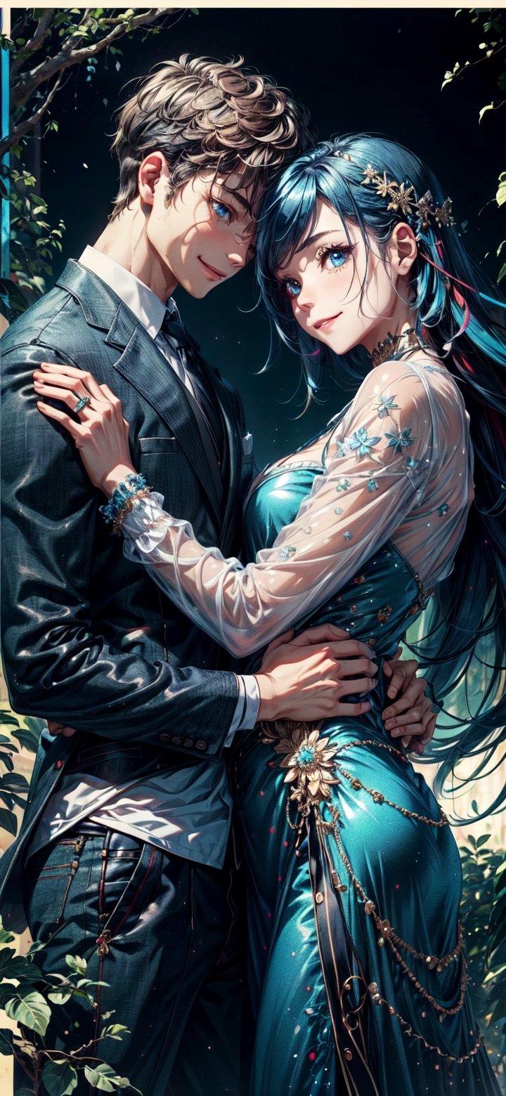 white background, 1girl, formal dress, 1boy, suit, couple, hetero, hug, blue clothes, blue suit, blue hair, blue eyes, High detailed, Detailed face, best quality, Sexy Pose


masterpiece, 1_girl, 1_boy, 1_couple, random style, :) ,smile face , warm smile ,high res ,couple wearing home clothes , 8k ,boy_carry_up_girl_by_hugging_her , smile , eye_on_partner, sleep_on_sofa, fantasy place, focus on couple, very_long_hair_female, mature look couple ,hug_each_other ,1boy ,1girl , random color hair , clothes and eyes, vibrant color balance ,High detailed ,Color magic,Saturated colors,Color saturation 