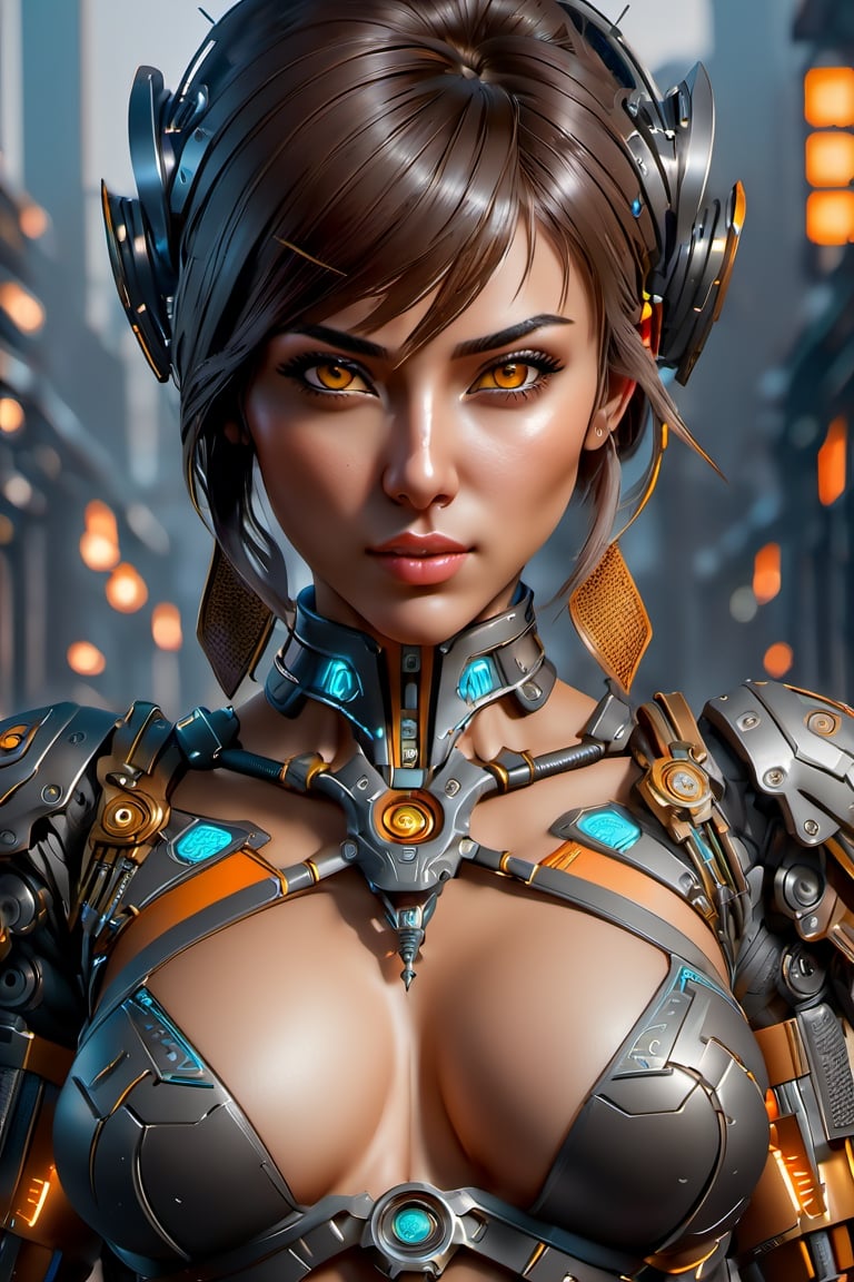 cyberpunk style,medium full shot female Assassin, detailed symmetric beautiful hazel eyes, detailed gorgeous face, dynamic pose, with dramatic lighting, rendered in 8K resolution for high-quality detail, artstation, concept art, smooth, sharp focus, illustration, highly detailed, soft natural volumetric cinematic perfect light, intricate artwork masterpiece