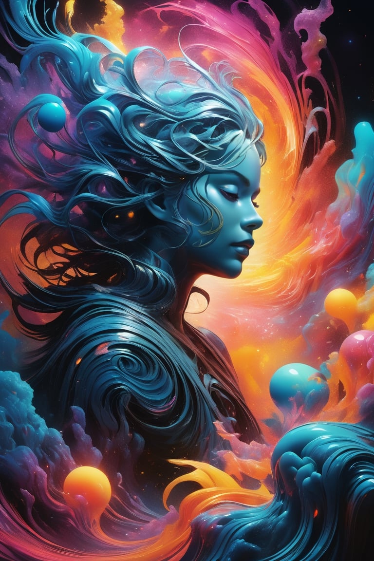 (In the mesmerizing digital painting, a mysteriously vibrant and ethereal essence of melancholy unveils itself. The main subject, born from the fusion of ghostly spectres and pixelated glitches, exudes a haunting beauty that tugs at the emotions. This captivating artwork, a masterful creation with intricate details, showcases an otherworldly abyss of sorrow and longing. Swirls of surreal colors cascade gracefully, highlighting the immaculate craftsmanship and expertly blended textures. Each brushstroke perfectly captures the essence of this supernatural abstraction, leaving the viewer mesmerized by its depth and profound emotional resonance.), Detailed Textures, high quality, high resolution, high Accuracy, realism, color correction, Proper lighting settings, harmonious composition, Behance works,shards,glass,DonM3l3m3nt4lXL