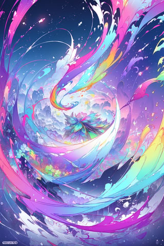 Neko 1girl, fantasy world, thematic background, epic Instagram, artstation, contour, hyperdetailed intricately detailed, fantastical, intricate detail, complementary colors, fantasy concept art, 8k resolution, deviantart masterpiece, paint dripping, rainbow skin, depth of field, style of Alena Aenami, vfx, splashes, lightning, light particles, electric, glitch fx,ExStyle