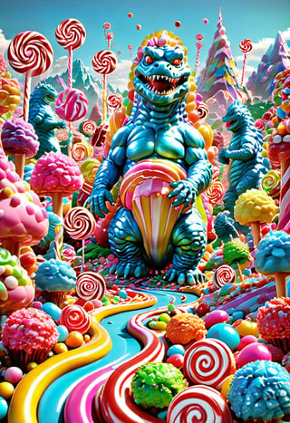   Godzilla in candyland