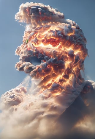 Cloud that looks like the Head of Donald Trump shouting in anger, ral-lava