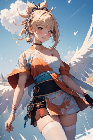 masterpiece,{{{best quality}}},(illustration)),{{{extremely detailed CG unity 8k wallpaper}}},game_cg,(({{1girl}})),{solo}, (beautiful detailed eyes),((shine eyes)),goddess,fluffy hair,messy_hair,ribbons,hair_bow,{flowing hair}, (glossy hair), (Silky hair),((white stockings)),(((gorgeous crystal armor))),cold smile,stare,cape,(((crystal wings))),((grand feathers)),((altocumulus)),(clear_sky),(snow mountain),((flowery flowers)),{(flowery bubbles)},{{cloud map plane}},({(crystal)}),crystal poppies,({lacy}) ({{misty}}),(posing sketch),(Brilliant light),cinematic lighting,((thick_coating)),(glass tint),(watercolor),(Ambient light),long_focus,(Colorful blisters),ukiyoe style,yoimiyadef