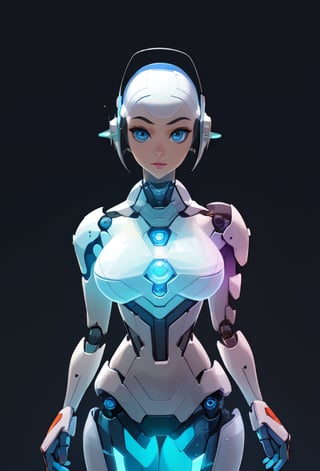  (best quality:1.3), (masterpiece:1.3), (detailed:1.2), distinct image, (Cowboy shot), BREAK Solo, looking at viewer, Tapered body, Half-Up Half-Down  blue eyes, Sheer Sleeve volumetric lighting, Artistic Background,big breasts,longer , robot , android, 