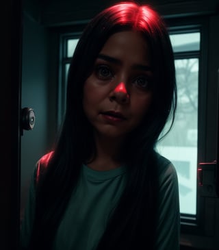 /imagine prompt: A Cinematic Scene from 2023 Horror The Haunting Whispers Dolly shot A Latinx teenager's panicked face RED Digital Cinema Camera John Carpenter Paranoia Low-key lighting --ar 21:9