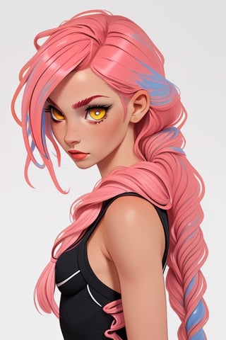 (masterpiece:1.4, best quality:1.4, ultra-detailed),(1 girl:1.4),plait hair,( pinkhair:1.4), yellow eyes,wizard,dulce,