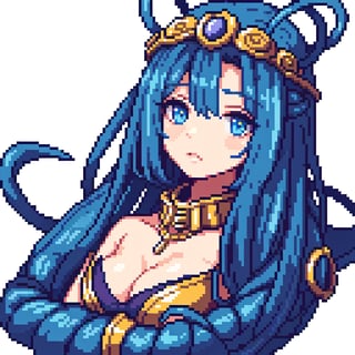 python medusa girl blue hair