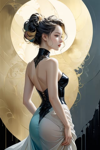 chiaroscuro technique on sensual illustration of an elegant , pastel ,silky eerie, matte painting, by Hannah Dale, by Harumi Hironaka, extremely soft colors, vibrant, pastel, highly detailed, digital artwork, high contrast, dramatic, refined, tonal, golden ratio