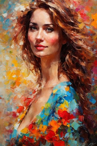 ((speedpaint) +++ portrait of a woman, palette knife painting, Impressionistic style, Brushwork technique, large strokes