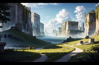 Picture of a paradise landscape, a paradise landscape environment, anime style, professional art, perfect composition, 8k, beautiful, intricate, details