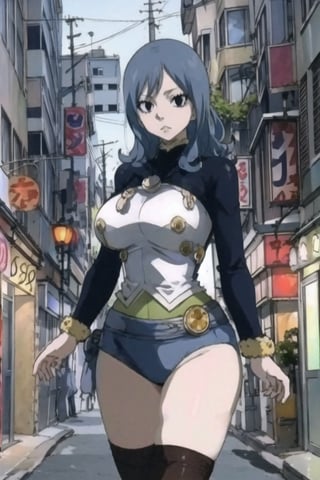 (masterpiece, best quality), ultra resolution image, (1girl), city landscape,(solo),blue hair,gantz suit,juvia lockser, mature female, huge breast,full high definition, full hd,pink medium hair, full pink transparent dress, see-through, tokyo landscape, full body, dynamic pose, looking at the vewer, dynamic angle, thighhighs, wide hips,anime,High detailed ,better_hands, ((portrait)),fairy tail,juvia