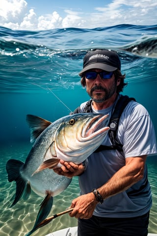 Conte uma história de pescador em que o pescador afirma ter pescado um peixe tão grande que ninguém acredita nele. O que acontece quando ele finalmente mostra a prova?