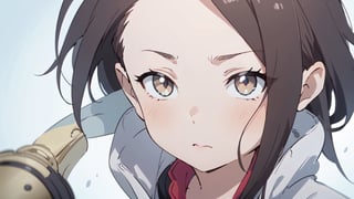 girl, , long dark brown hair, detailed tips, dark brown pupil, almond lips, futuristic jacket, Closed mouth, mechanomancer, 
slim body, jeans,


(masterpiece, best quality, hires, high resolution:1.2), (beautiful, aesthetic, perfect, delicate, intricate:1.2), (depth of field:1.2),KunoTsubakiv1,In the style of gravityfalls,fantasy00d