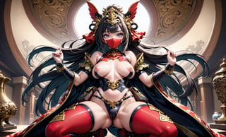 Sexy Ninja  physical art, maximalism, traditional, antique,