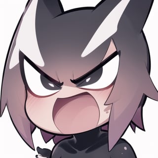 twitch emote, cartoon, white clean background, (angry:1.2), hornet, twitch emoji