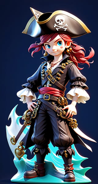 Pirate-Themed 3D Game Character Model**: Sail the high seas with this swashbuckling character, featuring intricate pirate attire and a ship deck setting.
,Niji Slime