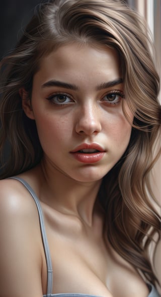 Hyperrealistic sexy Girl Portrait**: An extremely high-resolution hyperrealistic portrait of a girl, pushing the boundaries of realism with fine textures and lifelike details.
