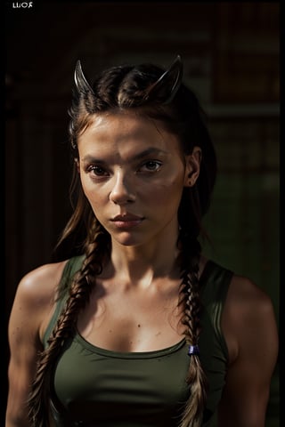 RAW photo, Hugh_Michael_Jackman_woman_version, (((wolverine X-23))), fem hero uniform, 8k uhd, high quality, film grain, perfect body, ((detailed gorgeous face)), (((full body:1.2))), (((long auburn fishtail braids))), ((green big eyes)), ultra realistic, detailed and intricate, cinematic lighting, ultra detailed, sharp focus, Leica 35mm F2.8, poster,photorealistic.,photorealistic,analog