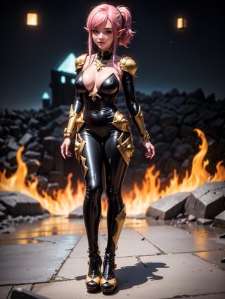 ((Full body, standing):1.5), Princess Zelda only:wearing Samus Aran's armor ((black with gold parts):1.2), feathers she has extremely large breasts, very short pink hair, blue eyes, is doing erotic pose, is smiling and looking at the viewer, inside an alien dungeon, full of ((mutant slimes):1.2). Super Metroid Style, Super Metroid, anime, anime, Hyperrealism, Hyperrealism, 16k, ((high quality, high details):1.4), UHD, masterpiece

