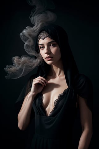 shrouded in veils, puffs of smoke, high resolution, Hedi Xandt, Olivier Valsecchi