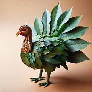 a turkey,made out of leaves