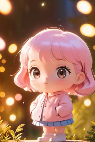 masterpiece, best quality, highres, 1_girl,high quality illustration, (1girl:1.6),BREAKLush Square, Lush Exploration,Premium Generosity,BREAKanalog film, grainy textures, warm tones, nostalgic atmosphere, organic imperfections, classic charm, timeless aesthetics , Line Chibi pink, bokeh