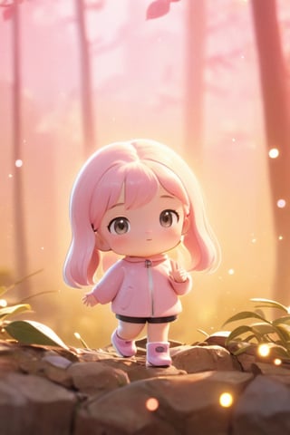 masterpiece, best quality, highres, 1_girl,high quality illustration, (1girl:1.6),BREAKLush Square, Lush Exploration,Premium Generosity,BREAKanalog film, grainy textures, warm tones, nostalgic atmosphere, organic imperfections, classic charm, timeless aesthetics , Line Chibi pink, bokeh