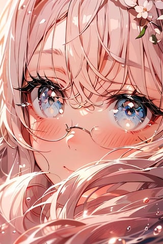 An anime girl with cascading locks of raven hair, her bespectacled gaze fixed looking at viewer. Her profile is rendered in the distinct style of Ilya Kuvshinov, capturing a delicate blend of innocence and allure.

The illustration exudes a sense of soft, ethereal beauty, bathed in gentle lighting that accentuates the anime girl's delicate features. Her long hair flows effortlessly, cascading down her shoulders like a silken waterfall.

Her portrait, rendered in a flat anime style, emphasizes the purity of her expression and the subtle nuances of her emotions. The soft shading adds depth and dimension, bringing her closer to life without compromising the minimalist aesthetic.

The overall impression is one of captivating simplicity, a harmonious blend of anime artistry and Ilya Kuvshinov's signature style. The artwork lingers long after the final pixel is placed, leaving an indelible mark on the viewer's imagination.,masterpiece