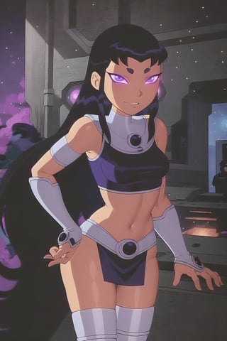 (8k, RAW photo, best quality, masterpiece:1.2), (intricate details), perfect eyes, perfect face, perfect lighting, beautiful, (masterpiece:1.2), (best quality:1.2), 1girl, cartoon style, blackfire, solo, space background, blush, portrait, upperbody,blackfire