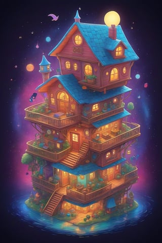 color photo of a captivating cartoon house, crafted with meticulous detail and crowned as the winner of a DeviantArt contest. This whimsical artwork embraces the concept of maximalism, with its abundance of visual elements and intricate design. Drawing inspiration from the artistic talents of Dan Mumford and the imaginative world of Pixar, the house radiates charm and character. The image depicts a unique blend of styles, combining the cozy ambiance of a cramped New York apartment with the enchanting allure of a witch hut. The staircase gracefully ascends to the second floor, inviting viewers to explore the hidden treasures within. The influence of Tetris can be seen in the playful arrangement of shapes and forms, creating a harmonious and visually engaging composition. The house exudes a laid-back and carefree vibe, reminiscent of a colorful hippie pad, where creativity and self-expression thrive. The use of "fotografia" techniques adds a touch of artistic flair, elevating the visual impact of the artwork. With its cut-away view, viewers are treated to a glimpse of the house's interior, revealing a low-resolution cat tower nestled in the corner and hinting at the presence of feline companions. The house also holds an air of mystery, with its haunted interior exuding an eerie atmosphere that captivates the imagination. The image's 4K high-resolution quality allows for every intricate detail and vibrant color to be appreciated, bringing the cartoon house to life with stunning clarity. Whether admired for its artistic brilliance, its playful design, or its ability to transport viewers into a world of imagination, this captivating cartoon house invites exploration and discovery.
a storybook illustration
21%
concept art
20%
a detailed drawing
19%
poster art
19%
a poster
19%
Artist
inspired by Jacek Yerka
inspired by Jacek Yerka
23%
by Dan Mumford
22%
by Tony DiTerlizzi
22%
by Chris LaBrooy
22%
inspired by MC Escher
22%
Movement
psychedelic art
psychedelic art
20%
sots art
19%
pop surrealism
18%
underground comix
18%
stuckism
18%
Trending
deviantart contest winner
deviantart contest winner
20%
featured on deviantart
20%
behance contest winner
20%
trending on deviantart
18%
Artstation
18%
Flavor
isometric house
isometric house
26%
isometric view of a wizard tower
25%
house illustration
25%
doll house
25%
colorful architectural drawing