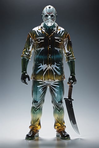 Glass made ultra Detailed translucent Jason Voorhees,
(holding machete),