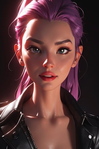 Portrait of Jinx from Arcane, ledgend of the league, 3d, render in zbrush and Maya, 