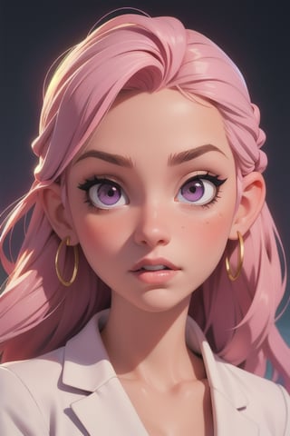 1girl, (masterpice), best quality, high quality, high detailed, perfect body,perfect_face, high_detailed_face, realism face, good body, big_ass, small_breasts, pink_eyes, breasts, hair ornament, purple_eyeshadow, pink_hair, makeup ,long_curly_hair, lipstick ,blush ,white_braided_hair, female, light-skinned_female ,light_skin ,sakimichan style ,skin_contrast, photorealistic:1.37, cleavage, seductive, school uniform for study, looking at viewer, on school , intricate detail, detailed background, detailed skin, pore, highres, hdr, studying in the school