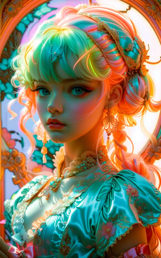 anime_artwork, rococo, grand_photograph, annoyed_girl, neon_glowing_hair, canon_5d_mark_4, neon_light, kodak_ektar, flamboyant, pastel_colors, curved_lines, elaborate_detail, rococo, art by j.c. leyendecker,more detail XL,