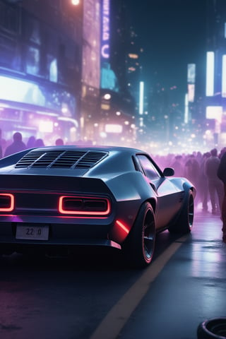 Cyberpunk, realistic, raw photo, futuristic muscle car, cyberpunk car, night, car meet, crowded, detailed background

masterpiece, best quality, ultra-detailed, very aesthetic, illustration, perfect composition, intricate details, absurdres,