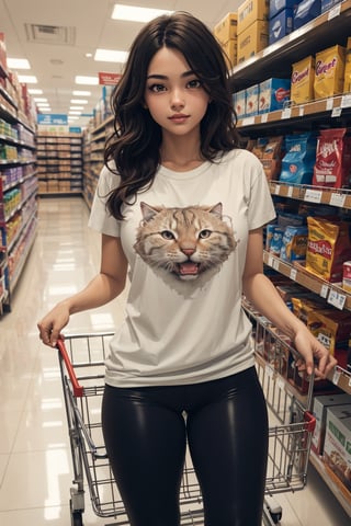 ((masterpiece)), (best quality:1.4), detailed image, intricately detailed, 64k, 1girl, best brown girl hair, hot girl, shopping, walmart, pushing a shopping cart, comfy outfit, casual outfit, t-shirt, leggings, indoors, stocked shelves, cart full of items, aesthetic, marble floor, sections of the store, looking at shelves, price tags, medium breasts, (very closeup image), beautiful sky
