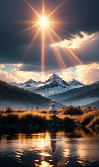 landscape, mountain, sun rays, shine, emotional, artistic, digital art, high details, trending on art-station, cliff HQ, by Minna Sundberg and Alex Heywood, award winning photography, depth of field, cinematic lighting, photographed on a Leica 10772 M-P, 70mm lens, F1.8, ISO 100, (highly detailed, long shot:1.2), photorealism, HDR 4K, cinematic film still, Masterpiece