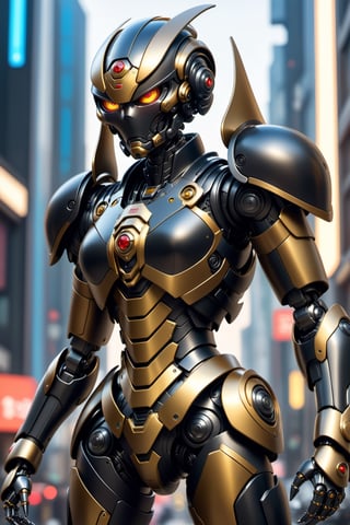 Angry AgileDung hot girl mecha robo soldier character,black armor, anthropomorphic figure, wearing futuristic soldier armor and weapons, reflection mapping, realistic figure, hyperdetailed, cinematic lighting photography, 32k uhd with a golden staff, roaring

By: panchovilla,mecha