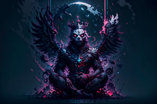 vector style, solo, looking at viewer, simple background, sitting, no humans, eagle, a cute eagle, animal, beautiful, visually stunning, elegant, incredible details, award-winning painting, high contrast, vector art, line art, splatter, flat color, color merge gradient, , (dark black theme:1.2), (white neon color), glowing,red neon, crown, dog eyes, serious, red,tshee00d,white color,horror (theme)